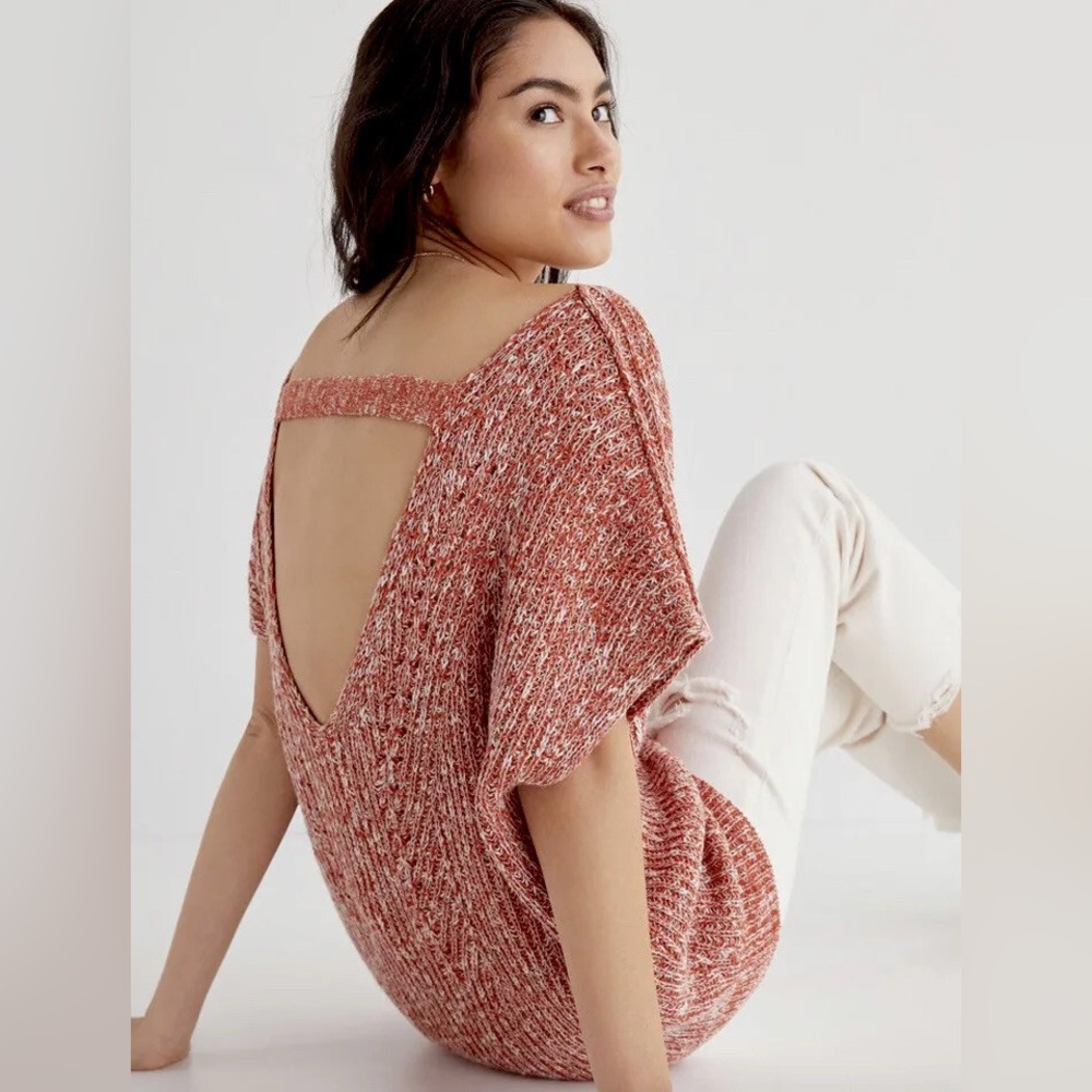 NWOT ANTHROPOLOGIE RED ROUGE PILCRO KNIT TUNIC SLEEVELESS SWEATER Size XS